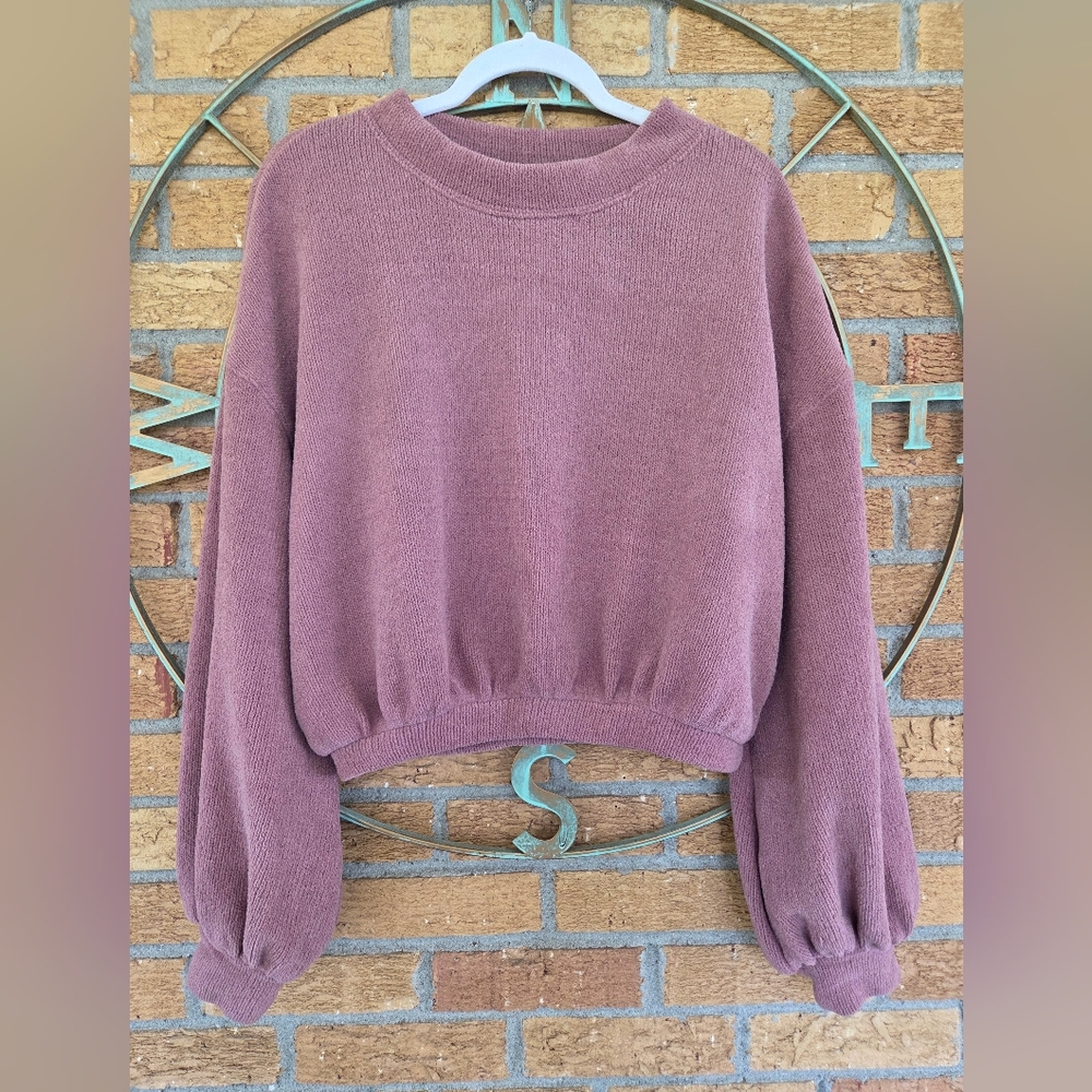 Free People Beach Happy Pullover Sweater Purple XS